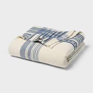 King Yarn Dyed Plaid Cotton Blanket Ivory - Threshold